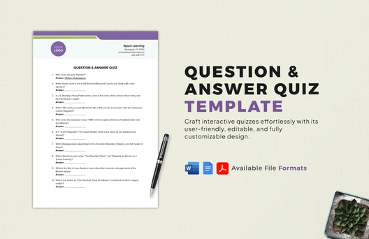 Question & Answer Quiz Template Question & Answer Quiz Template