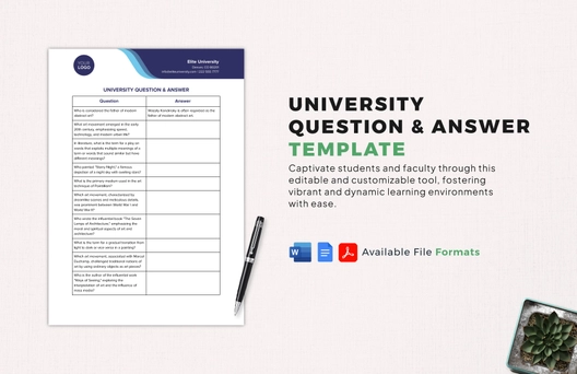 University Question & Answer Template University Question & Answer Template