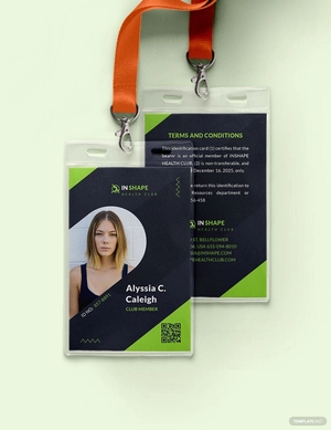 Health Club ID Card Template