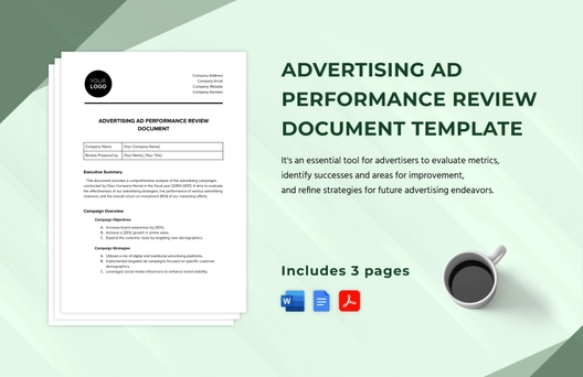 Advertising Ad Performance Review Document Template