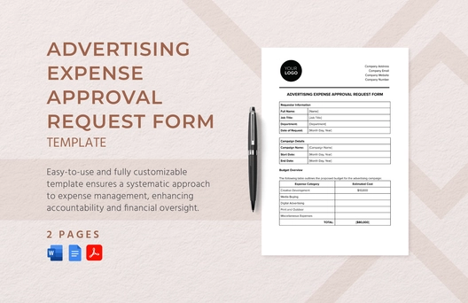 Advertising Expense Approval Request Form Template