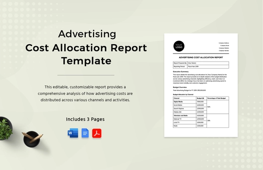 Advertising Cost Allocation Report Template
