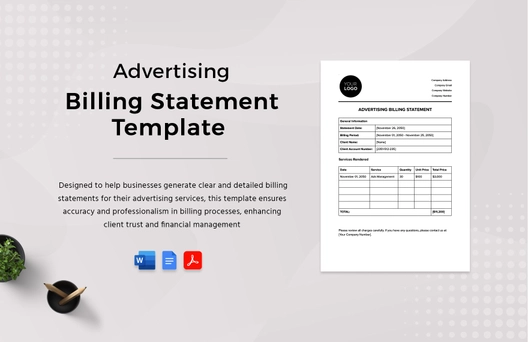 Advertising Billing Statement Template