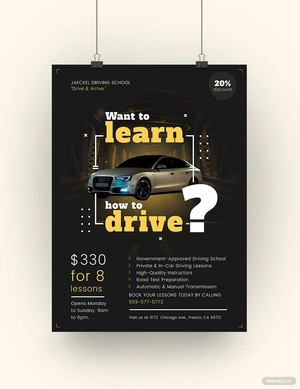 Driving School Poster Template