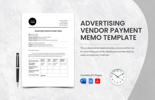 Advertising Vendor Payment Memo Template