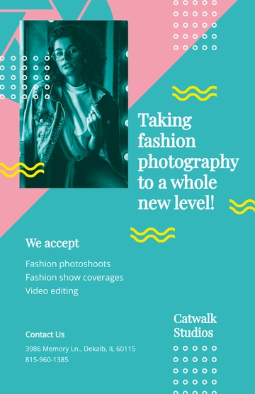 Free Fashion Photography Poster Template to Edit Online