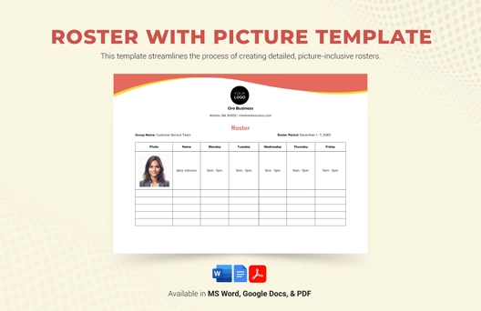 Roster with Pictures Template