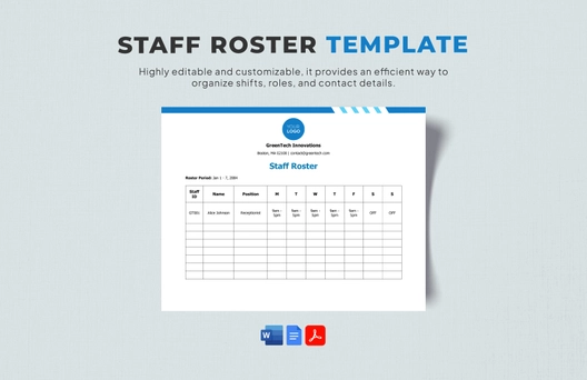 Staff Roster Template