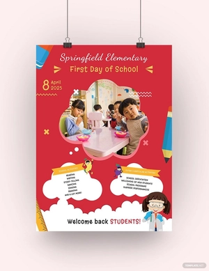 First Day of School Poster Template