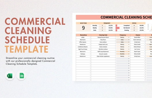 Commercial Cleaning Schedule Template