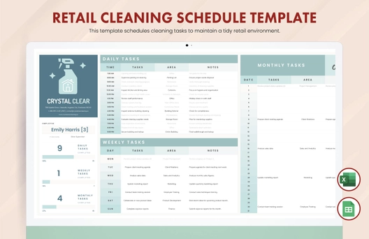 Retail Cleaning Schedule Template