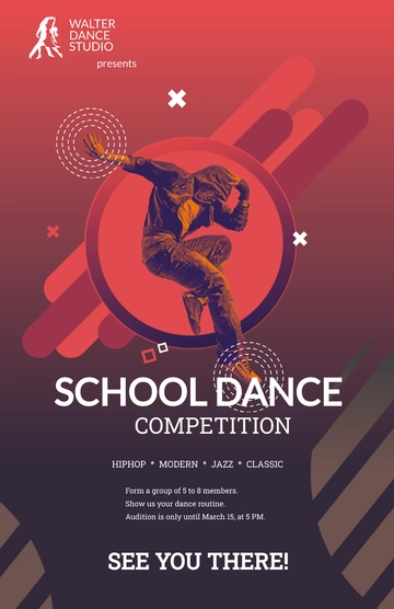 Free School Dance Poster Template to Edit Online