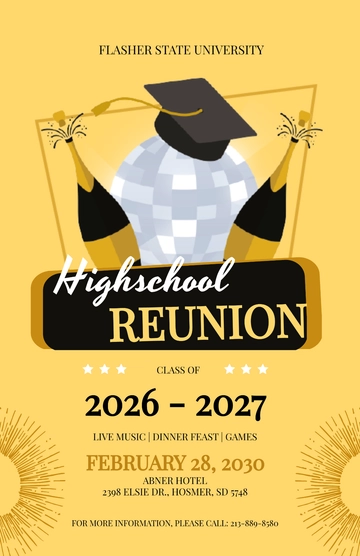 Free School Reunion Poster Template to Edit Online