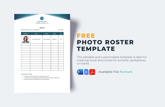 Photo Roster Template