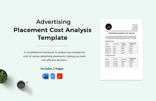Advertising Placement Cost Analysis Template