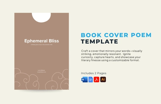 Poem Book Cover Design Template