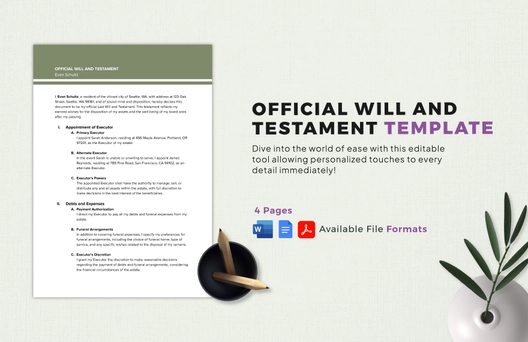 Official Will and Testament Template