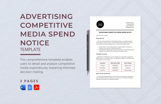 Advertising Competitive Media Spend Notice Template