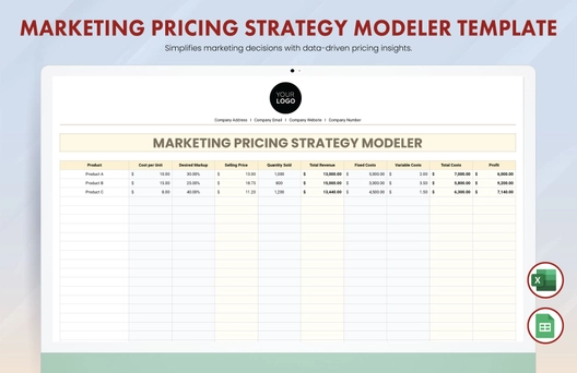 Marketing Pricing Strategy Modeler Template