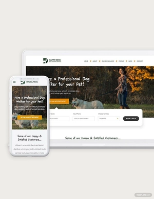 Dog Walker Bootstrap Landing Page Template