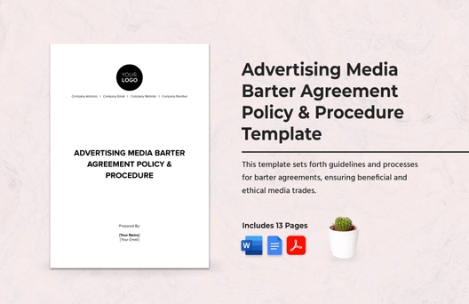 Advertising Media Barter Agreement Policy & Procedure Template