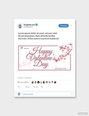 Valentine's Day Twitter Cover and Post Template