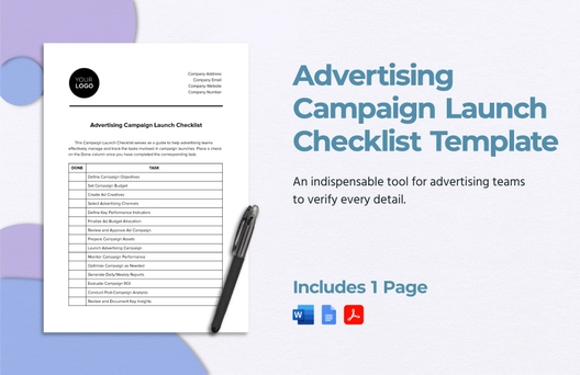 Advertising Campaign Launch Checklist Template