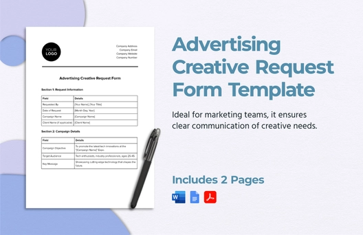 Advertising Creative Request Form Template