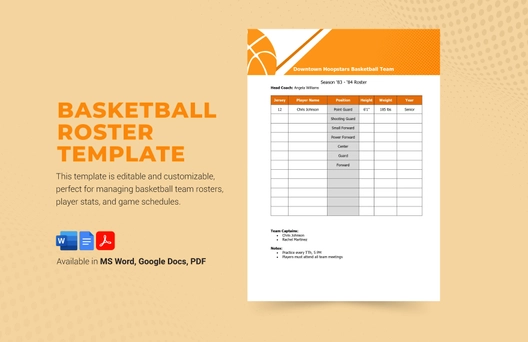 Basketball Roster Template