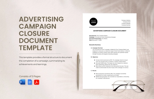 Advertising Campaign Closure Document Template