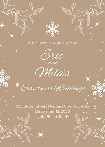 Free Rustic Christmas Wedding Invitation Template to Edit Online