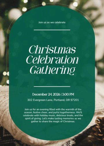 Free Annual Christmas invitation Template to Edit Online