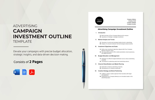 Advertising Campaign Investment Outline Template