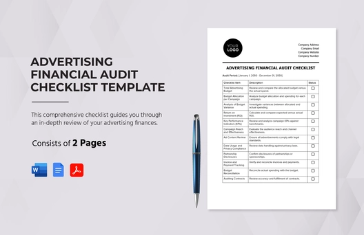 Advertising Financial Audit Checklist Template Advertising Financial Audit Checklist Template