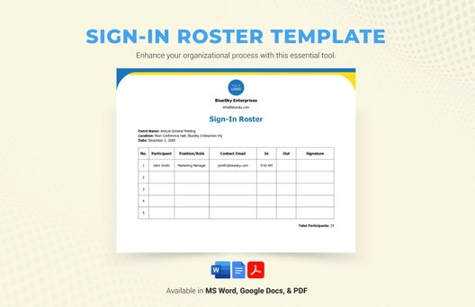 Sign-in Roster Template