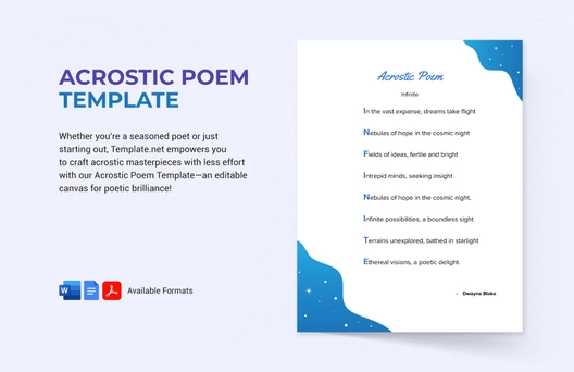 Acrostic Poem Template