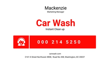 Free Car Wash Business Card Template to Edit Online