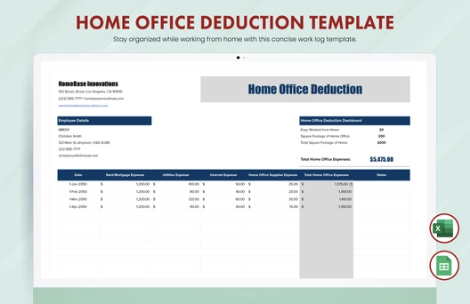 Home Office Deduction Template