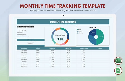 Monthly Time Tracking Template