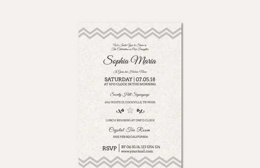 Born Naming Ceremony Invitation Template