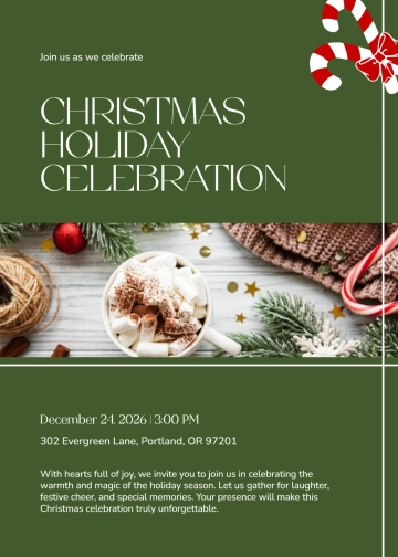 Free Family Christmas Invitation Template to Edit Online