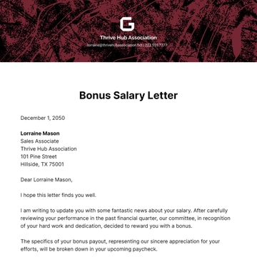 Free Bonus Salary Letter Template to Edit Online Free Bonus Salary Letter Template to Edit Online
