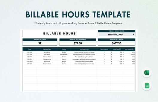 Billable Hours Template