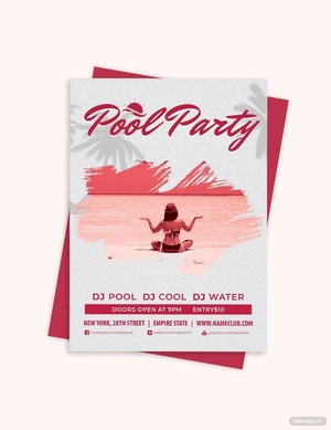 Grunge Pool Party Invitation Template