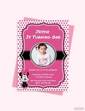 Memorable Minnie Mouse Birthday Invitation Template
