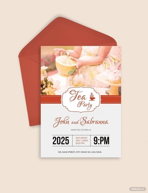 Modern Tea Party Invitation Template