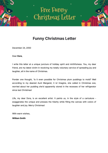 Free Funny Christmas Letter Template to Edit Online