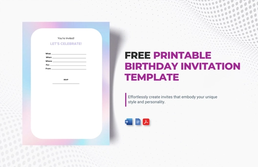 Printable Birthday Invitation Template