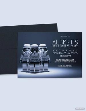 Robot Star Wars Birthday Party Invitation Template