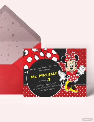 Rocking Minnie Mouse Birthday Invitation Template